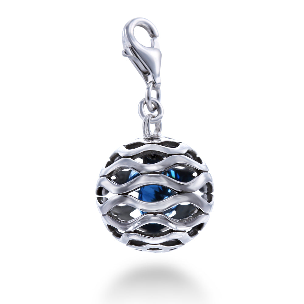 Blue Stone Cage Charm