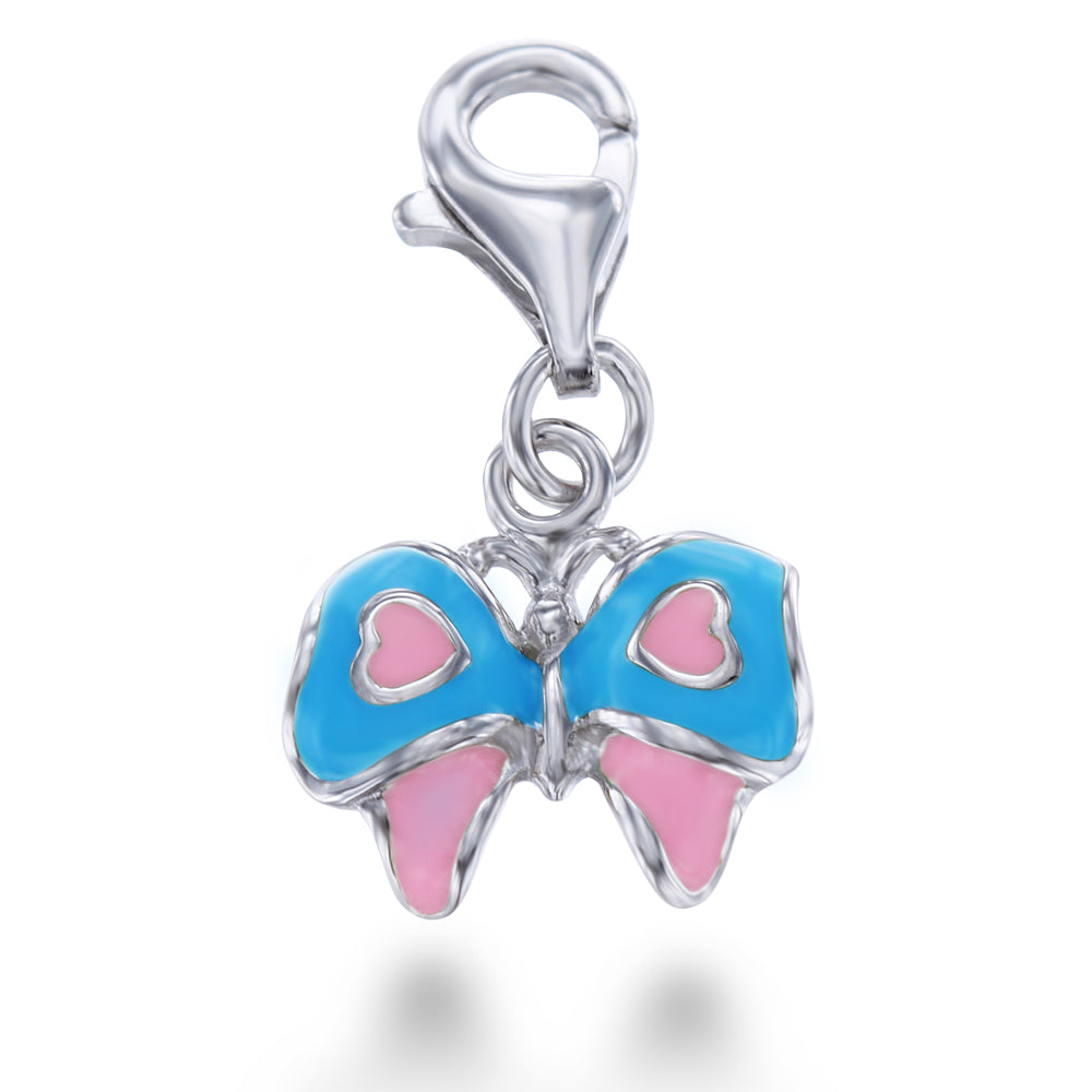 Blue Pink Butterfly Charm