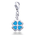 Blue Four-Leaf Clover Charm