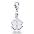 White Four-Leaf Clover Charm