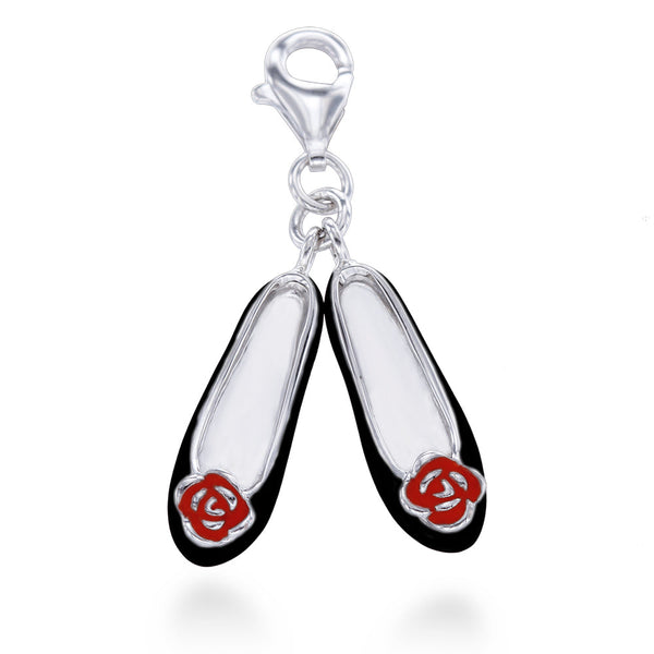 Black Red Ballet Flats Charm