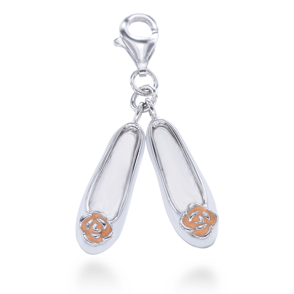 White Orange Ballet Flats Charm