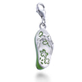 Green Floral Flip-Flop Charm
