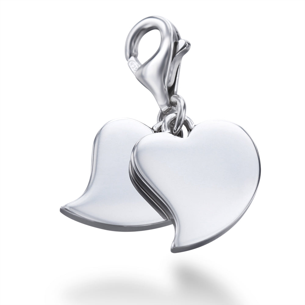 Flat Heart Charm Pair