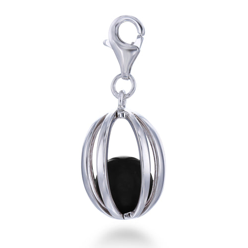 Black Bead Cage Charm