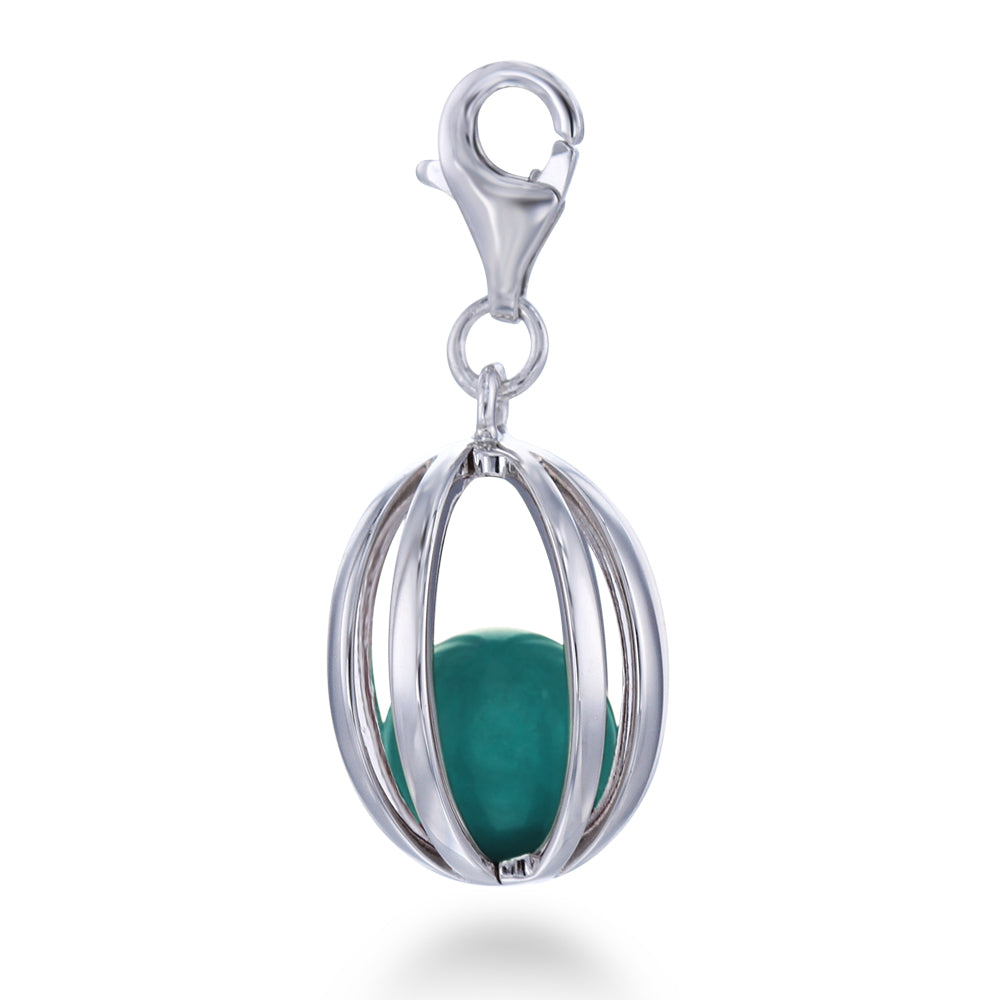 Teal Bead Cage Charm