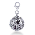 Deep Purple Heart Cage Charm