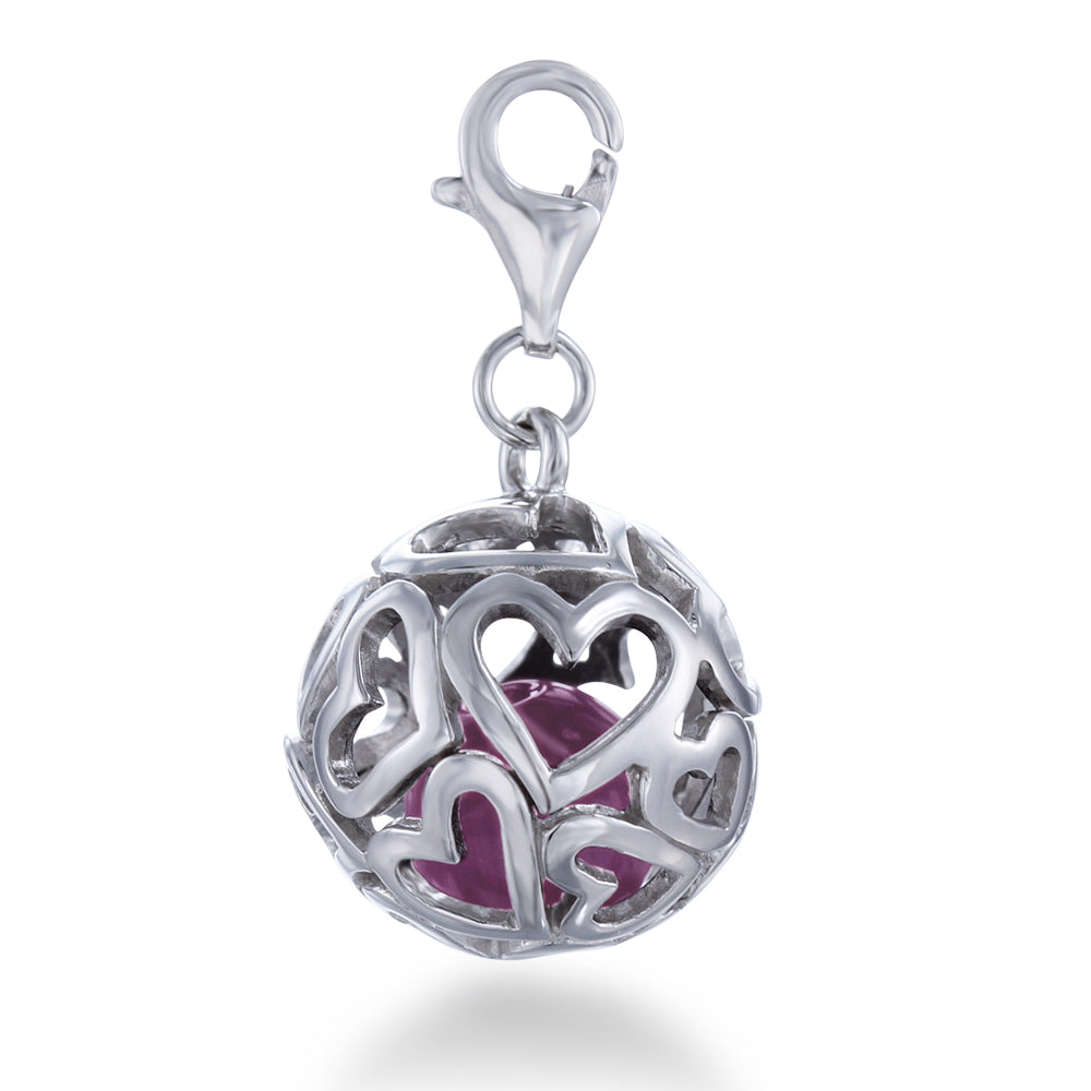 Purple Heart Cage Charm