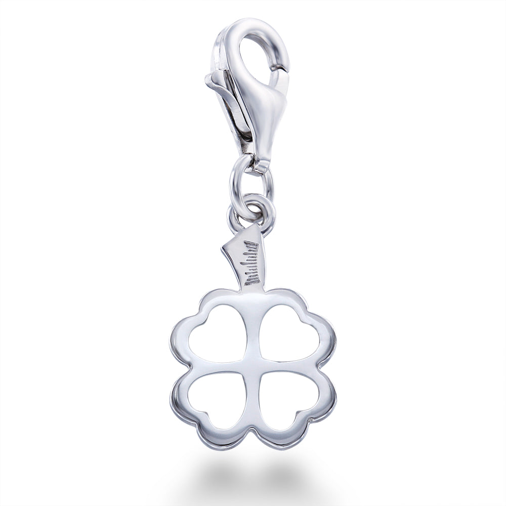 Silver Open Clover Charm