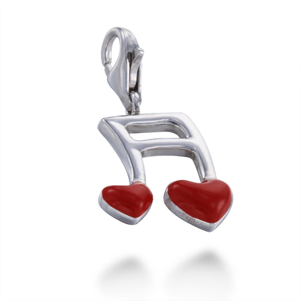 Heart Music Note Charm