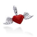 Red Winged Heart Charm