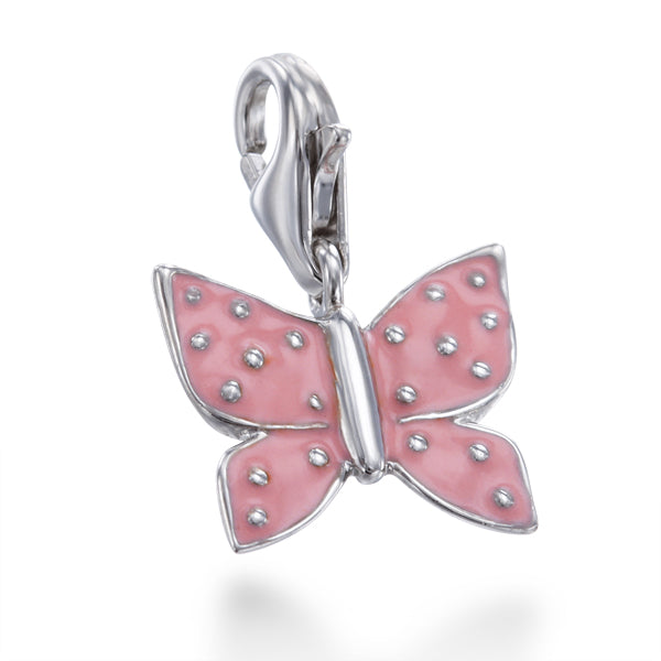 Pink Dotted Butterfly Charm