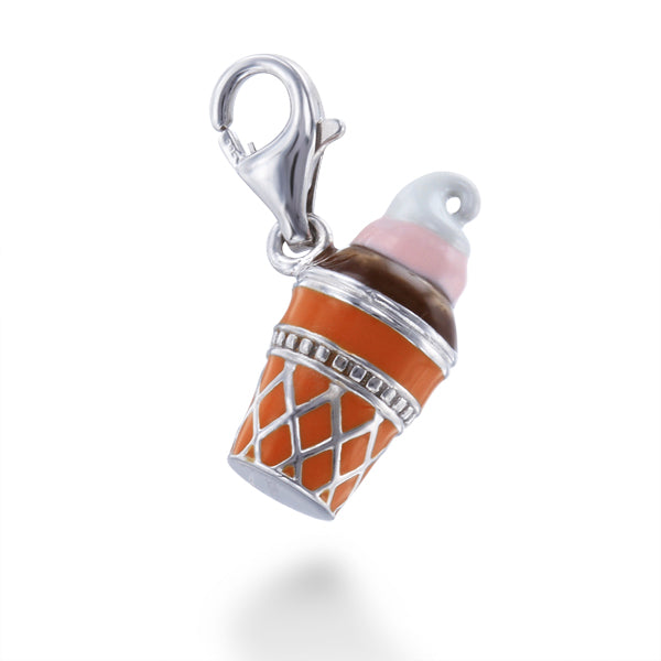 Orange Waffle Cone Charm