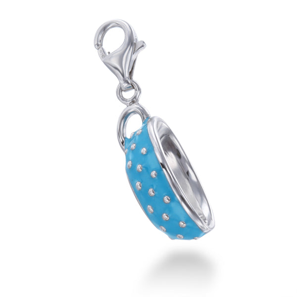 Blue Dotted Teacup Charm