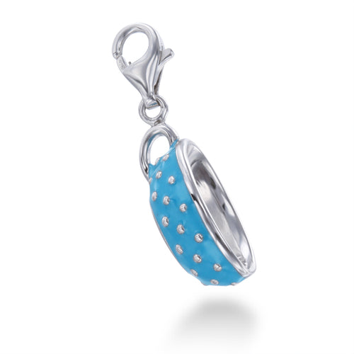 Blue Dotted Teacup Charm