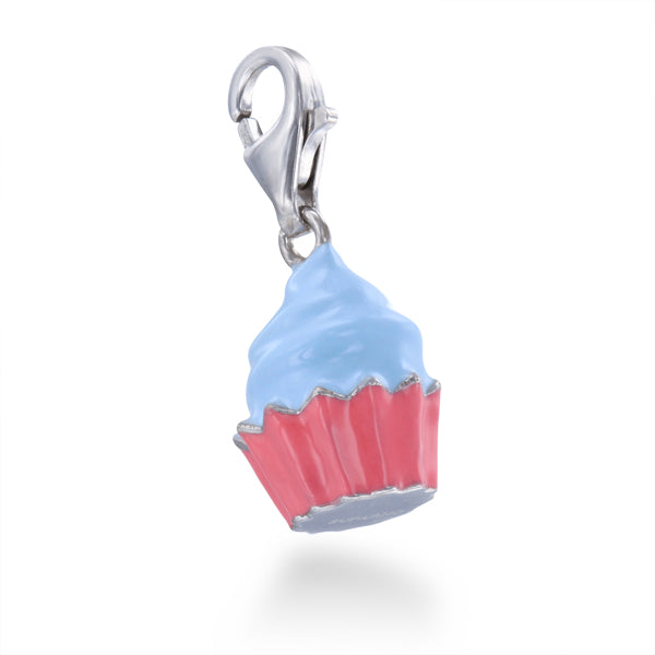 Blue Pink Cupcake Charm