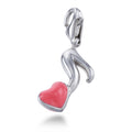 Pink Heart Music Note Charm