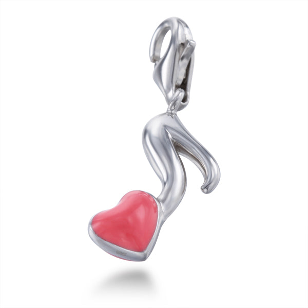 Pink Heart Music Note Charm